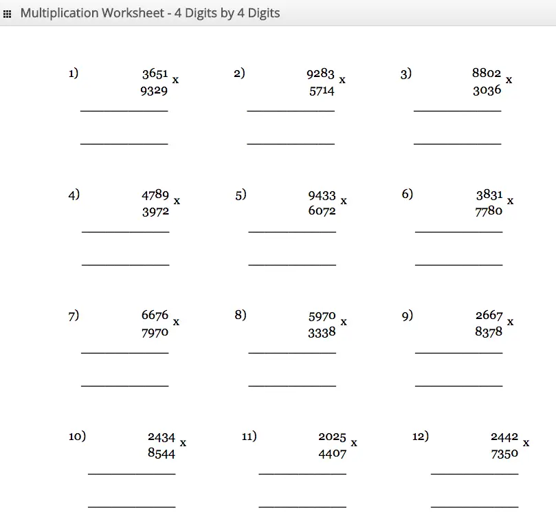 Multiplication Chart 1 100000