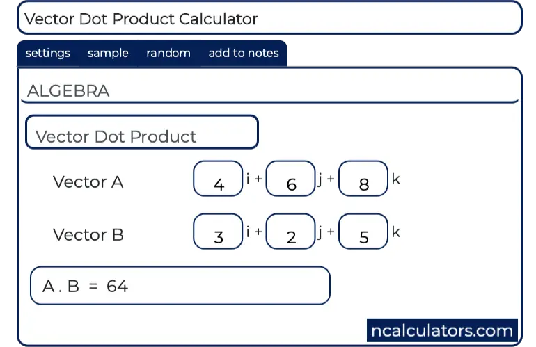 Scalar product calculator