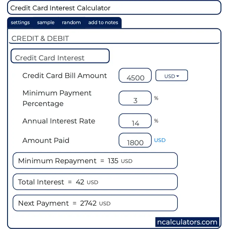 money manager ex calculate interest on credit card payments