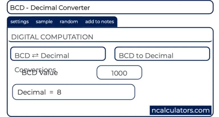 Bcd To Decimal Converter Circuit