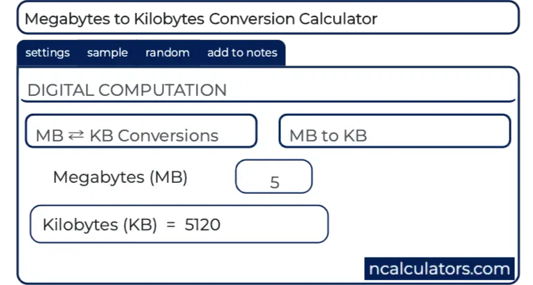 Calculate megabytes clearance