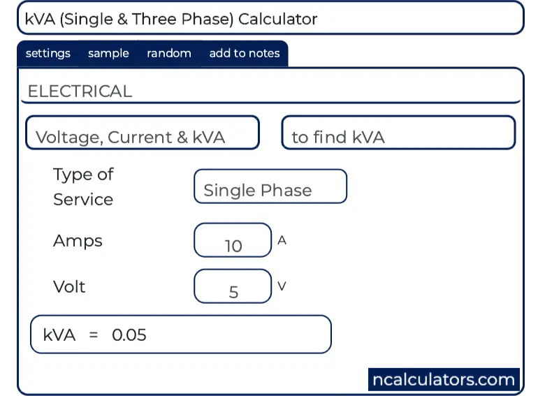 2 phase power calculator online