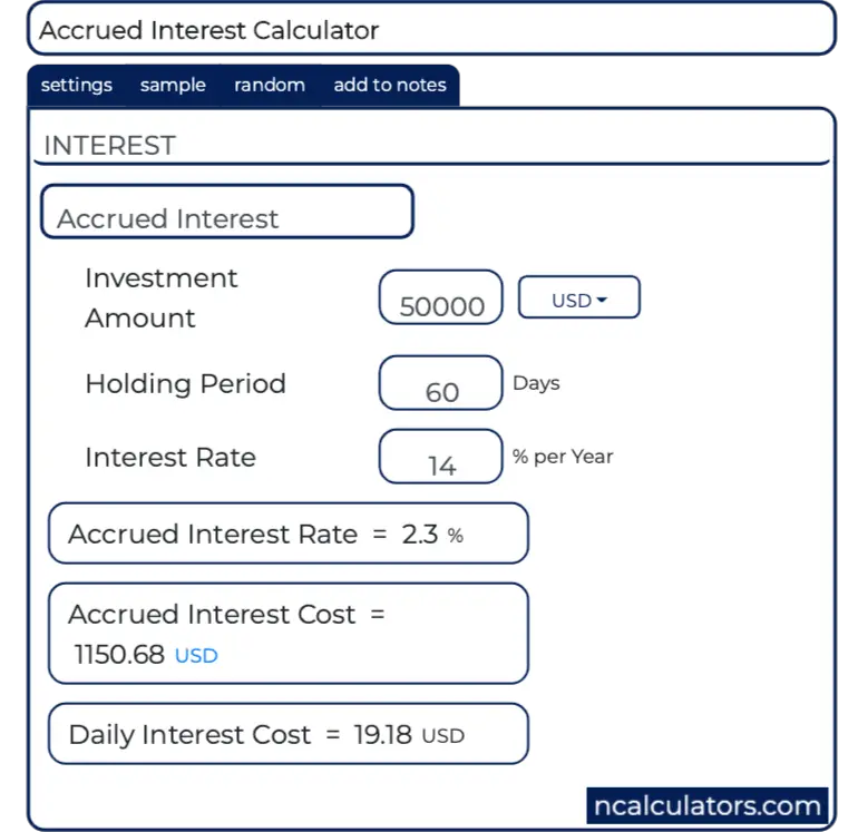 Accrued Interest Calculator