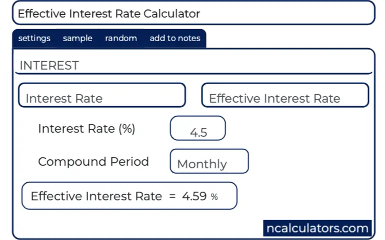 Monthly Effective Interest Rate Calculator