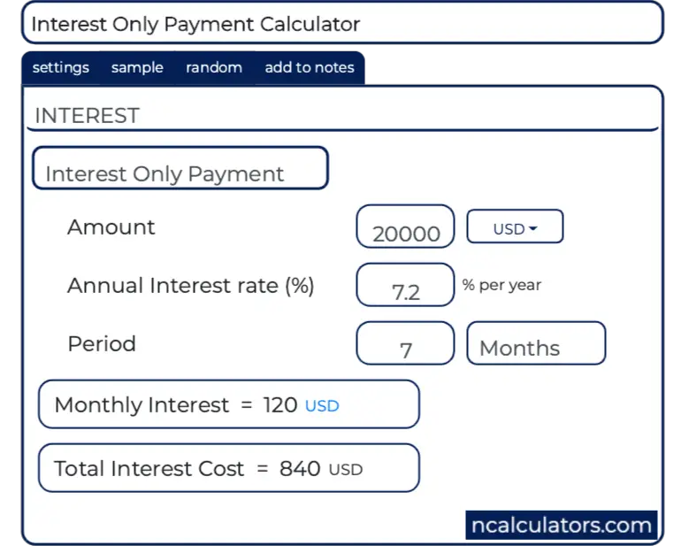 simple interest loan calc