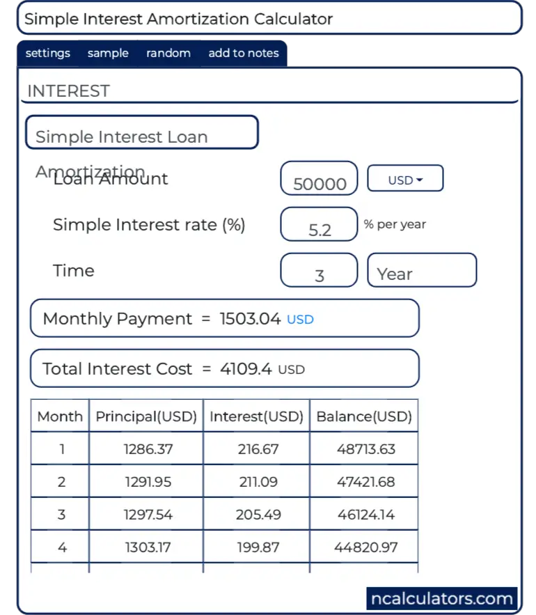 interest calculator loan