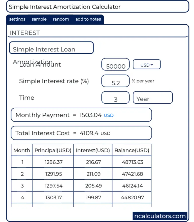 simple-interest-amortization-calculator