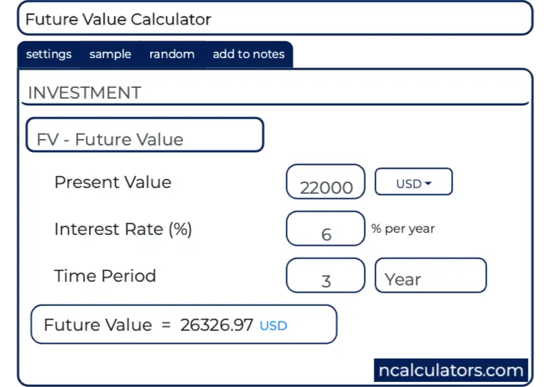 Future Value FV Calculator