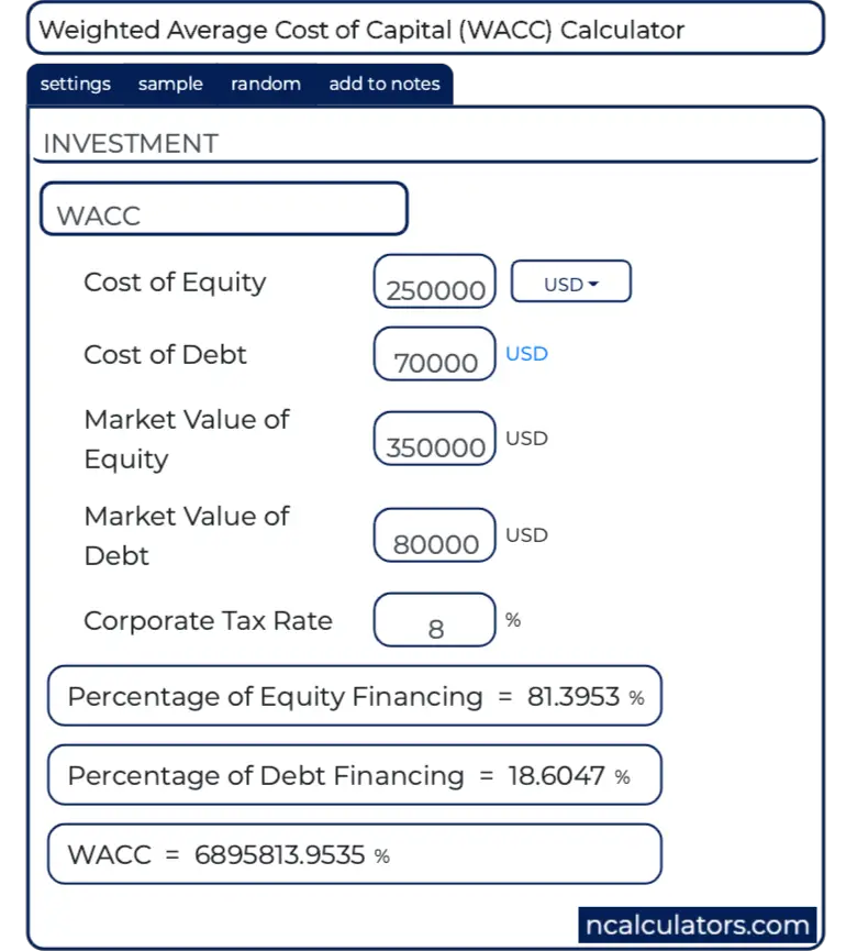 WACC Calculator