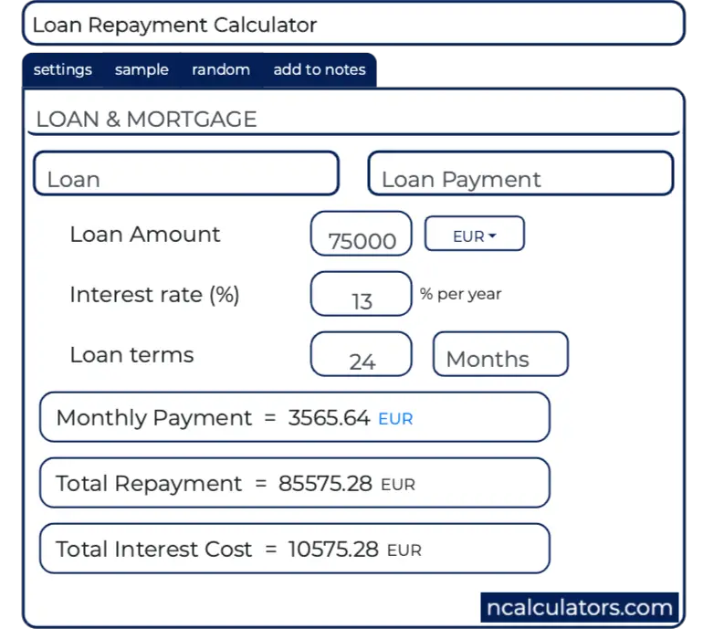 Loan Repayment calculator