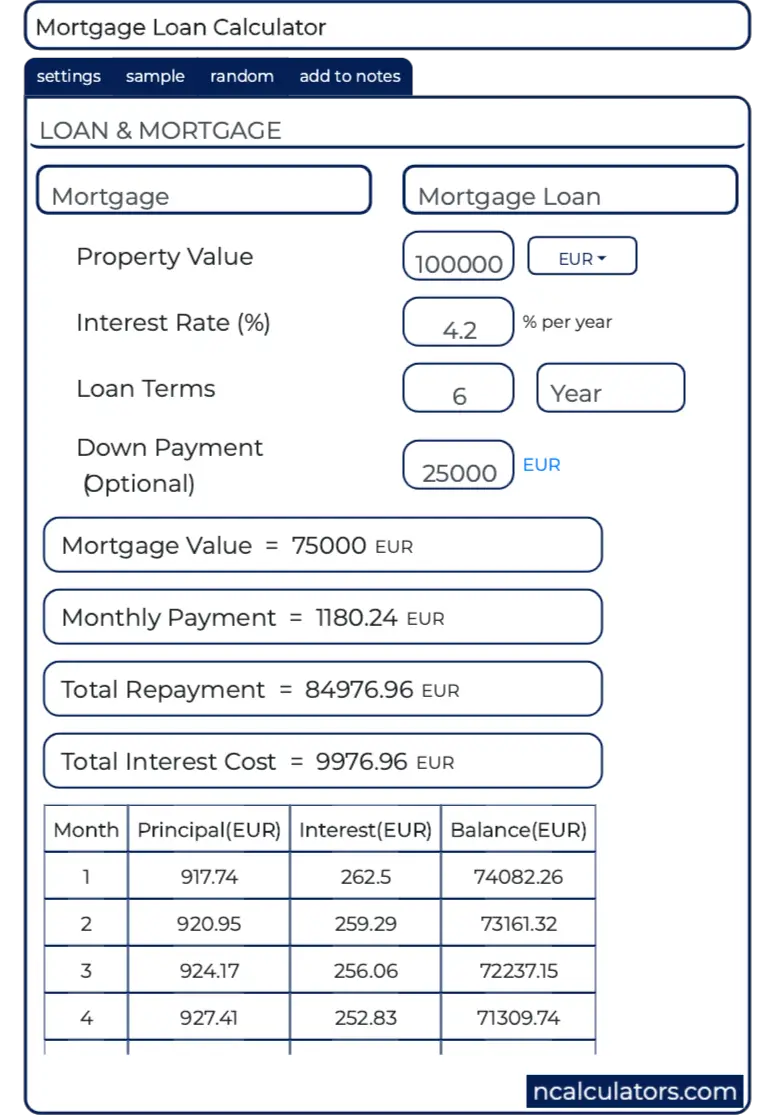Movement Mortgage Loan Calculator