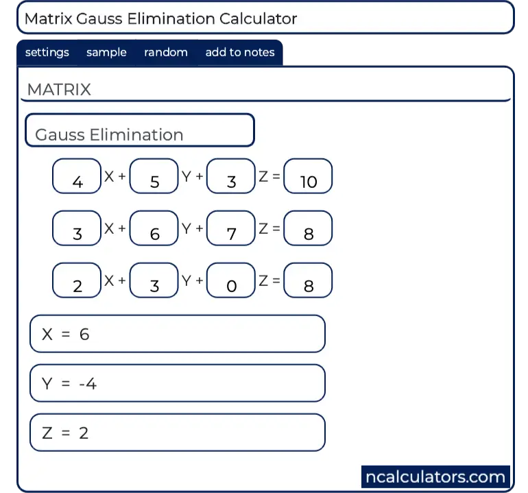 Elimination Calculator