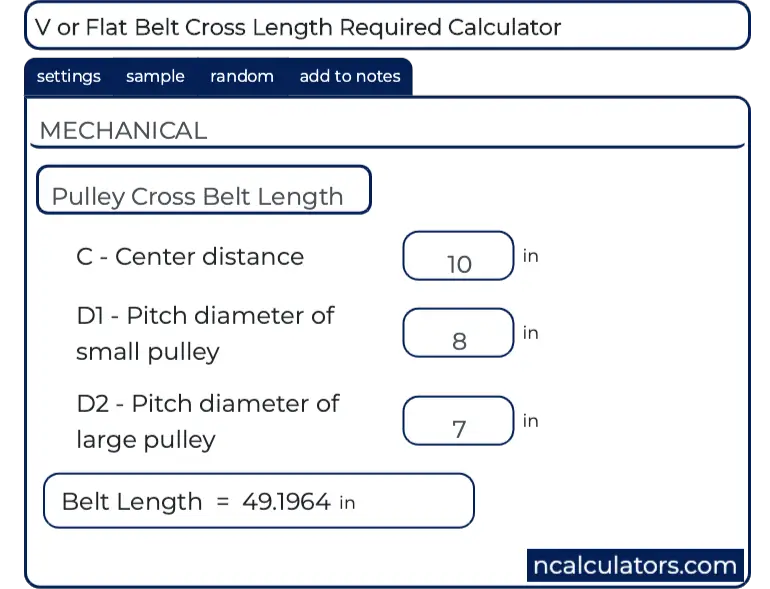 how to calculate length of belt on pulley
