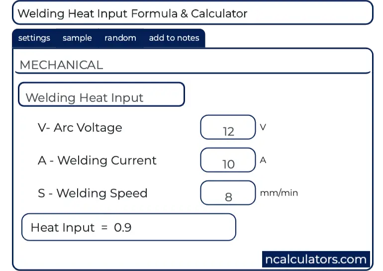  Welding Heat Input Calculator