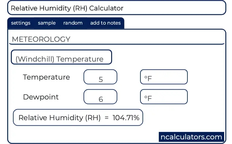 relative humidity to humidity ratio calculator