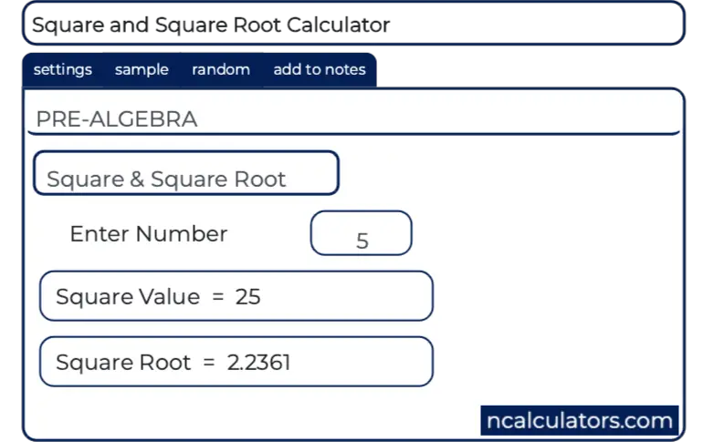 Square and Square Root Calculator