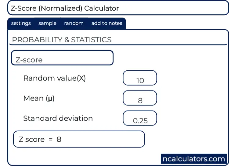 Z Score Probability Chart