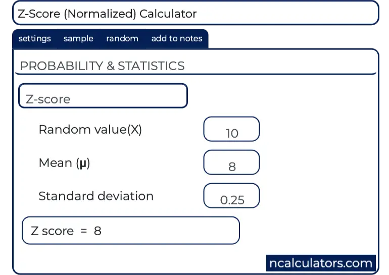 Z Score Calculator