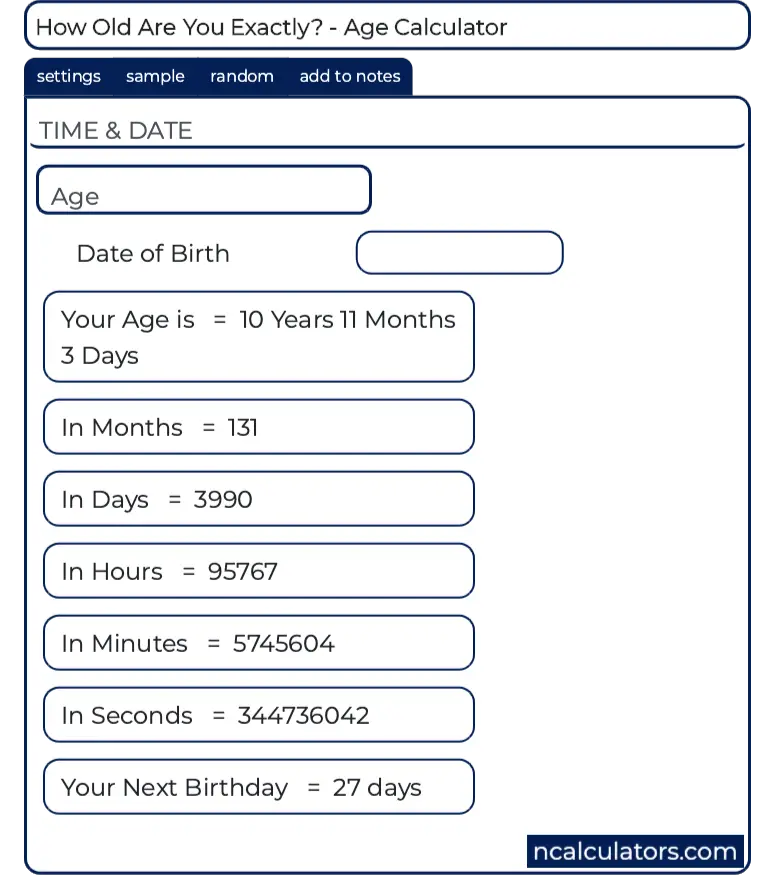 age calculation tool