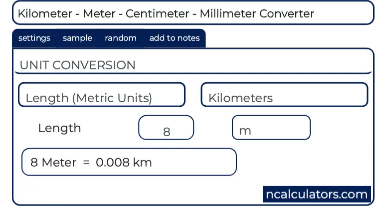 Length Metric Units Conversion Calculator