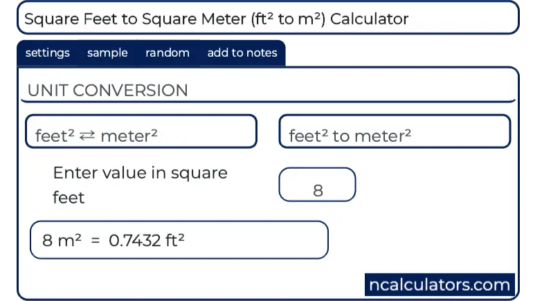 protest close carefully Square-feet to Square-meter (ft² to m²) Calculator
